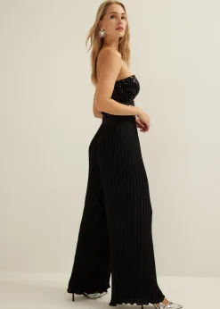 Sale Cotton Club Pliss&eacute; broek zwart