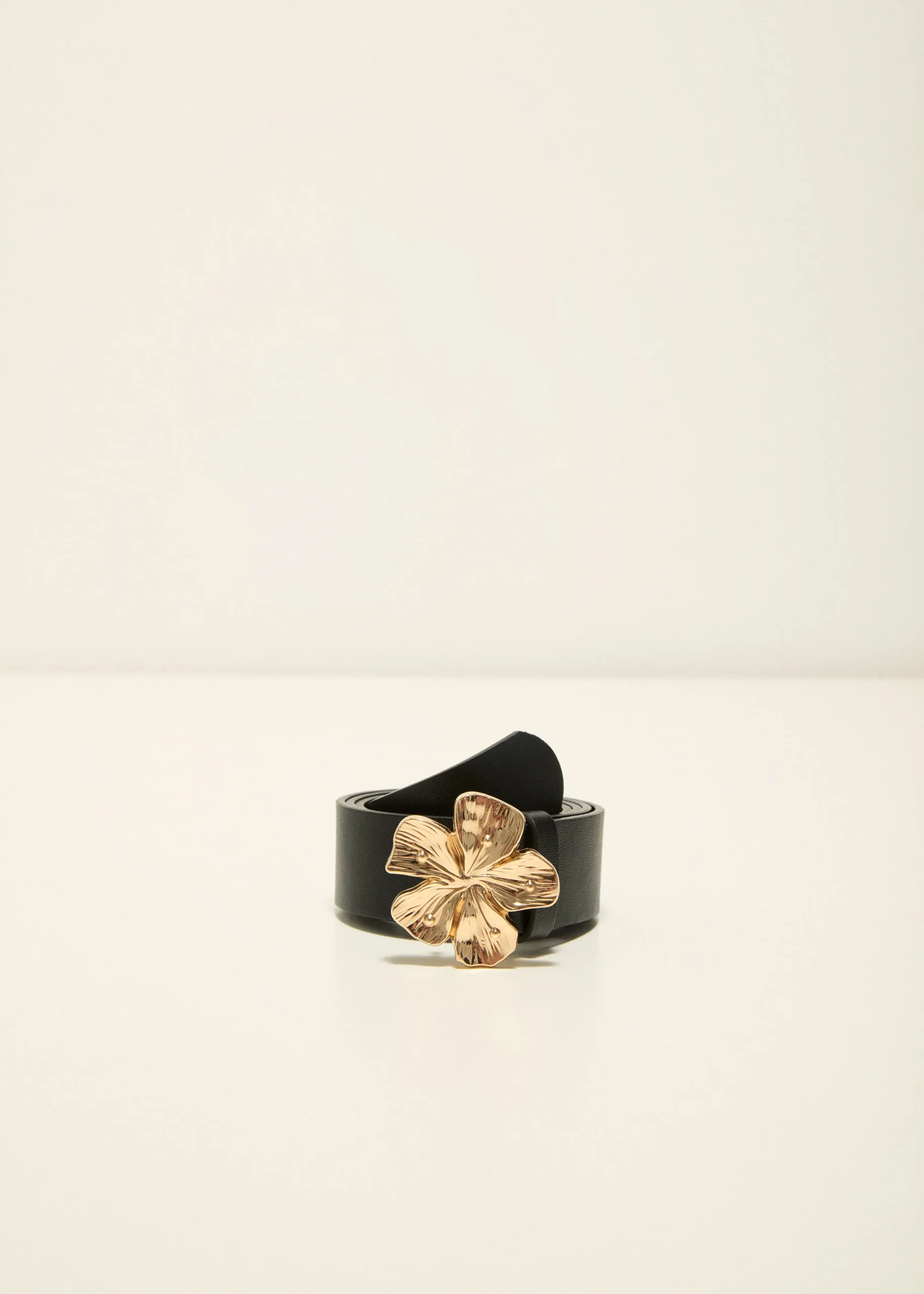 Fashion Cotton Club Riem met bloem zwart