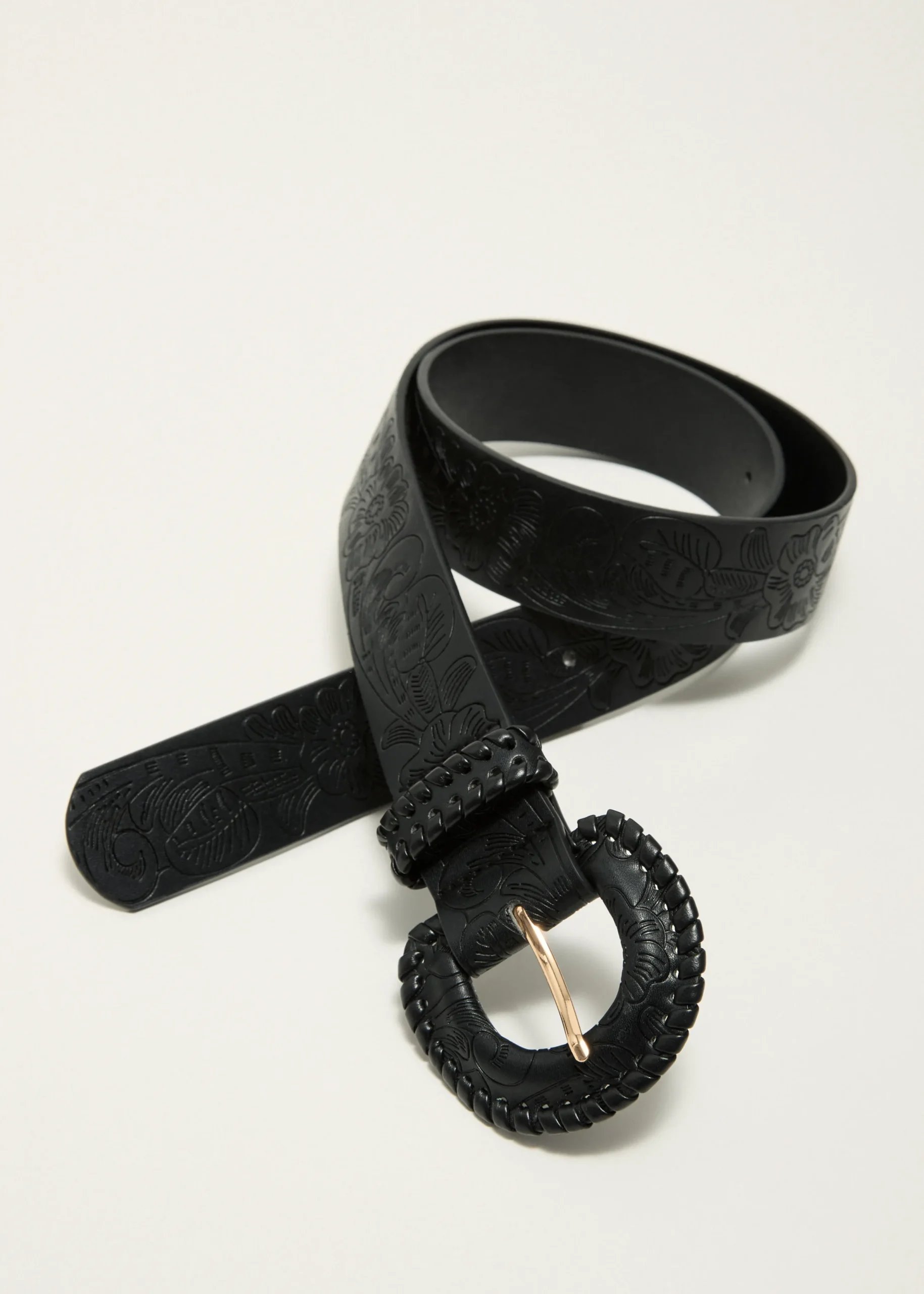 Clearance Cotton Club Riem met reliëf zwart