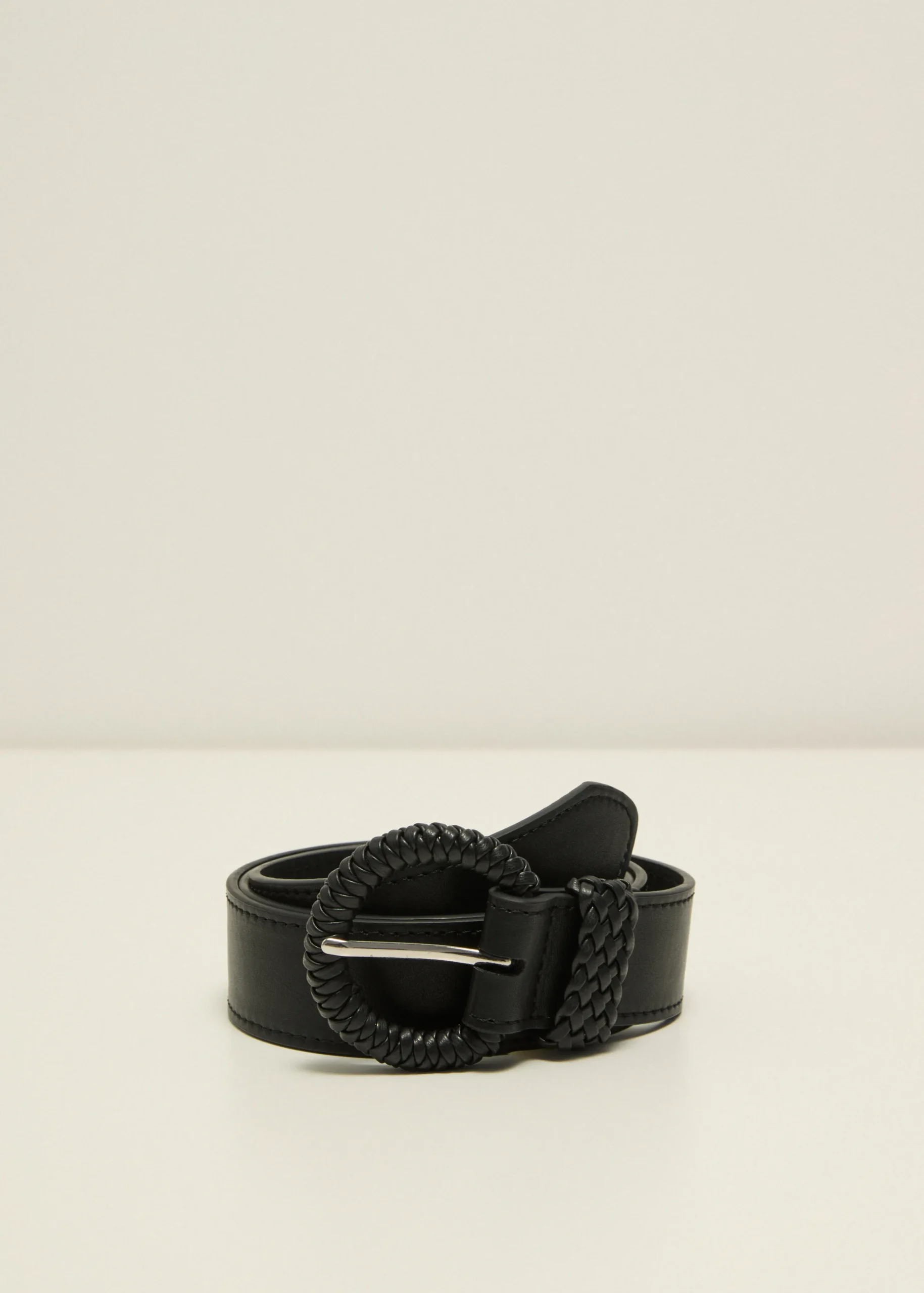 Discount Cotton Club Riem met rotan look gesp zwart