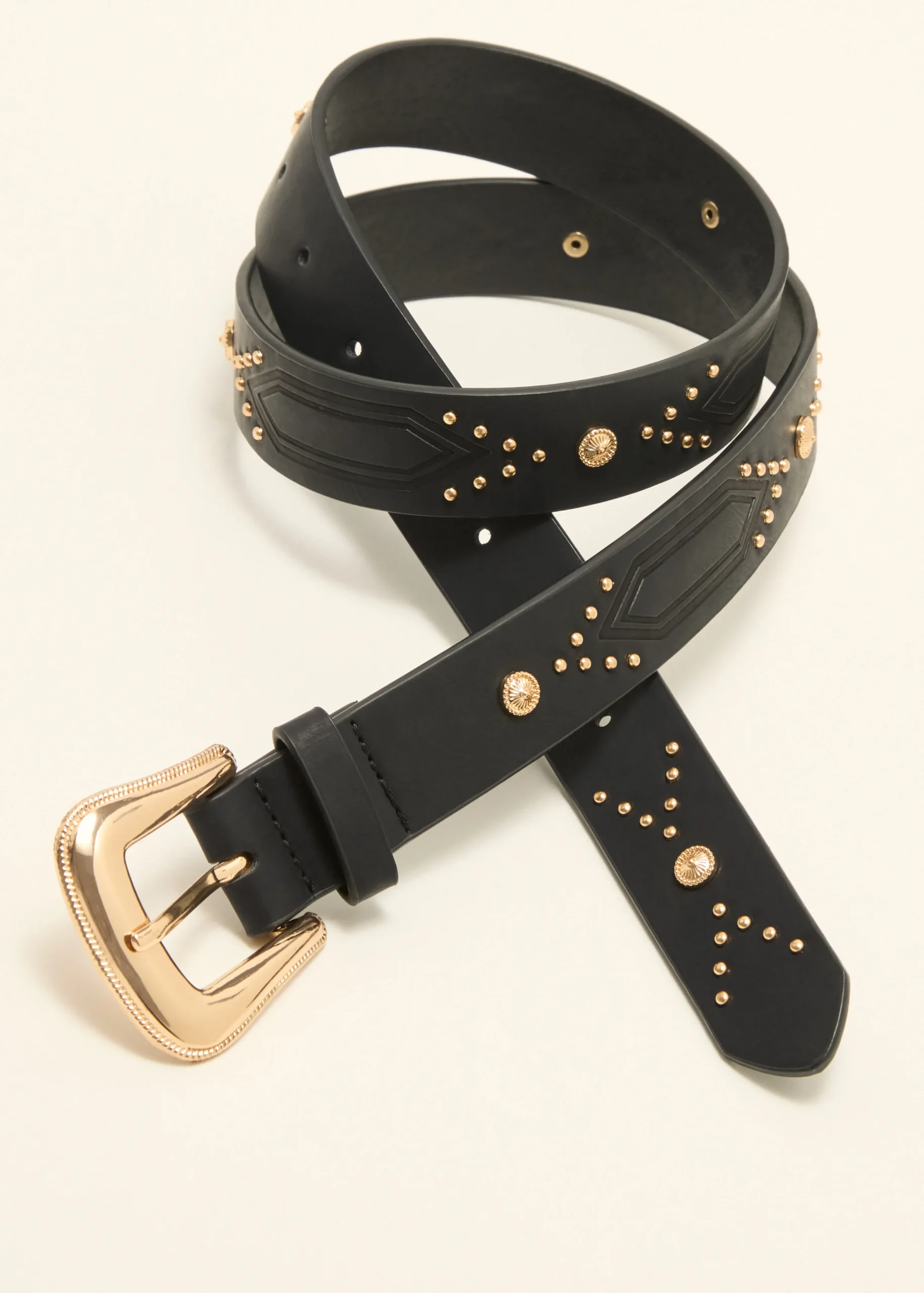 Outlet Cotton Club Riem met studs zwart