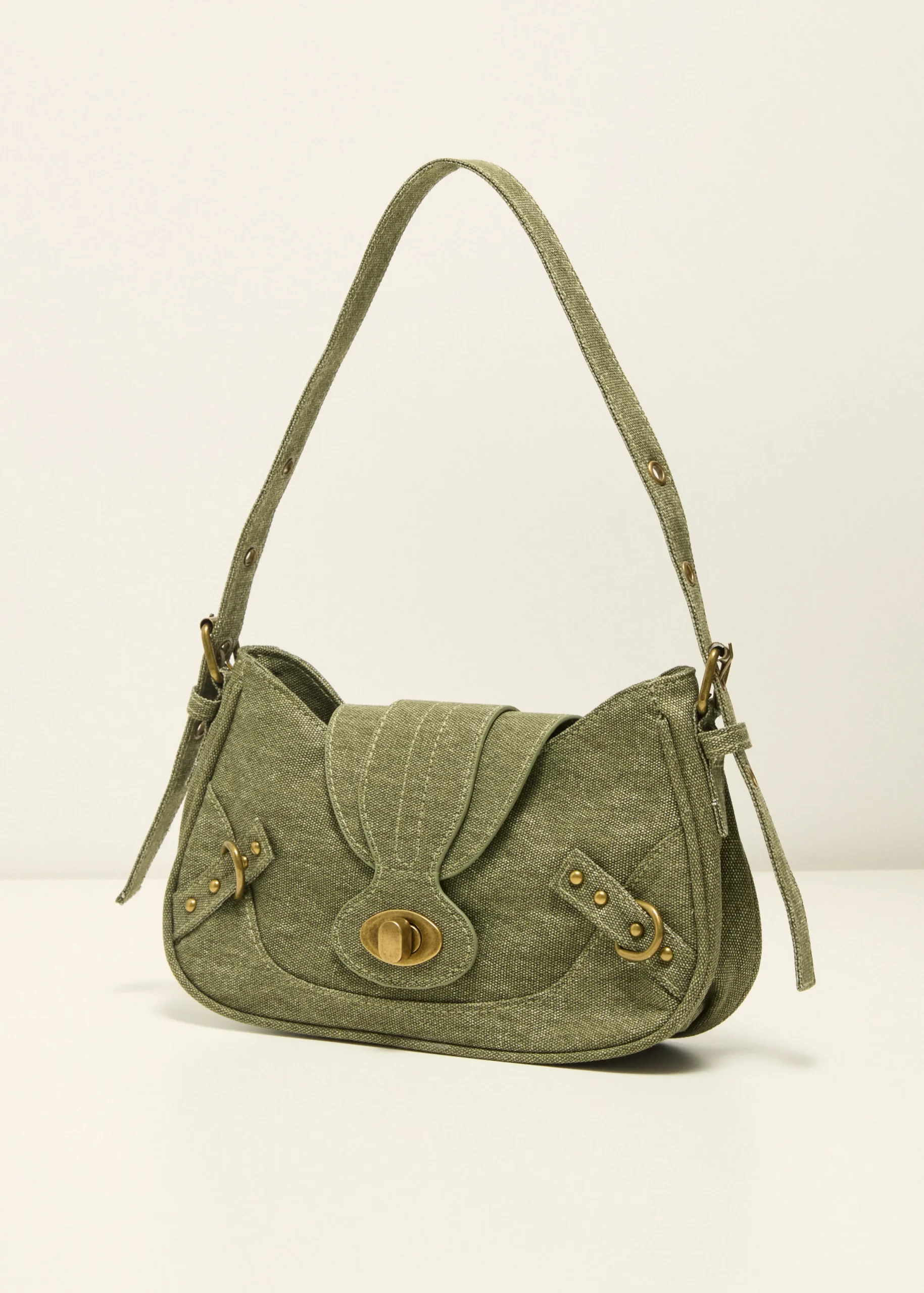 Fashion Cotton Club Schoudertas halve maan groen
