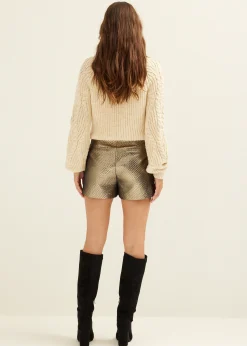 Clearance Cotton Club Short metallic goud
