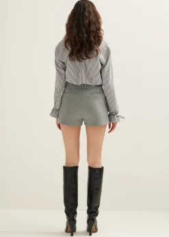 Best Cotton Club Short van wolmix antracietgem&ecirc;leerd