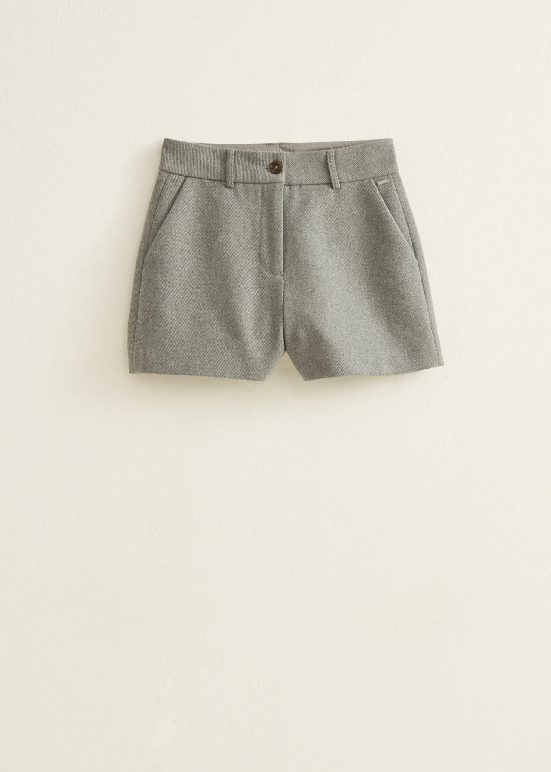 Best Cotton Club Short van wolmix antracietgemêleerd