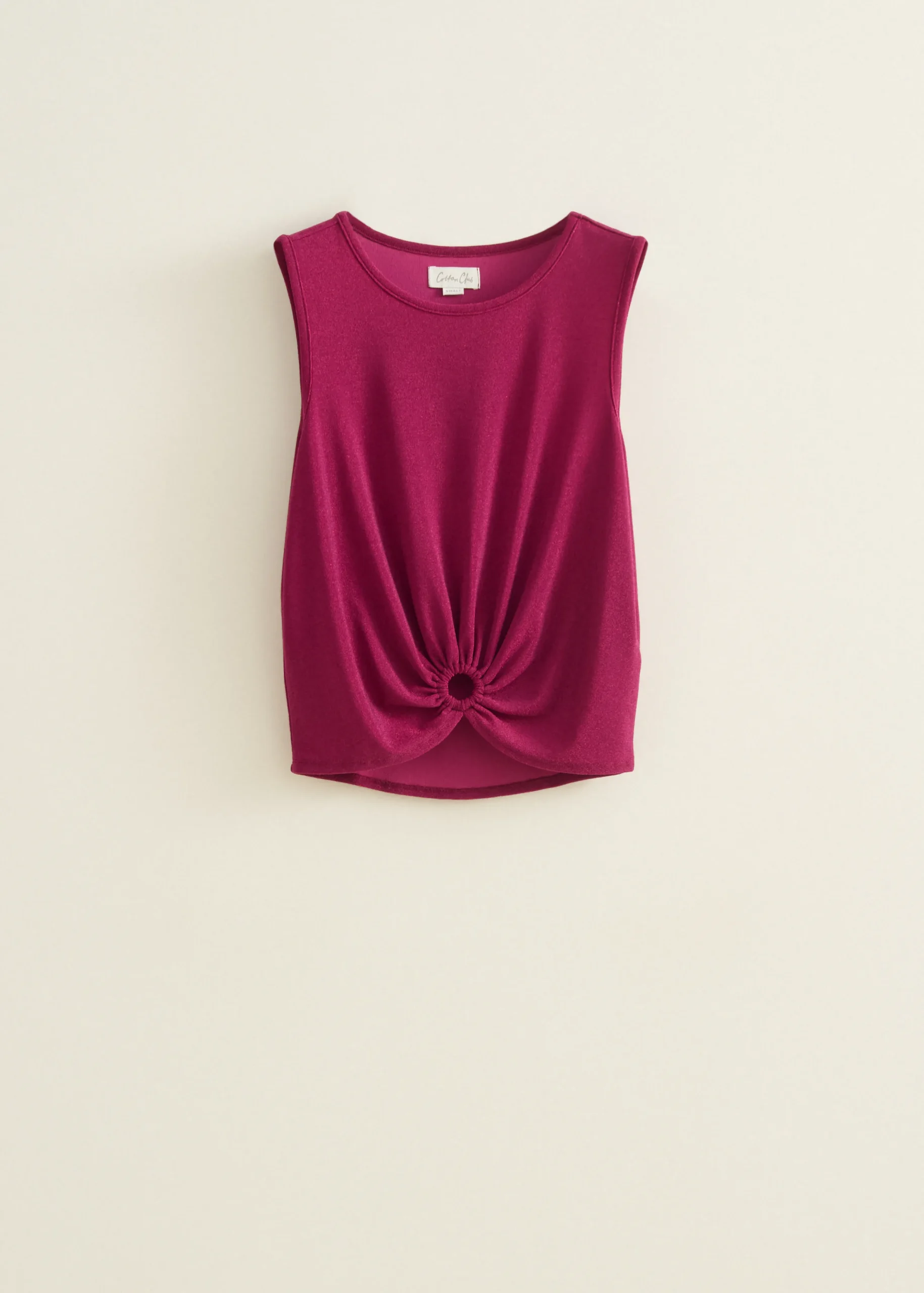 Online Cotton Club Singlet met geknoopt detail fuchsia