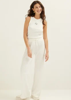 Hot Cotton Club Singlet met logo print wit,off-white