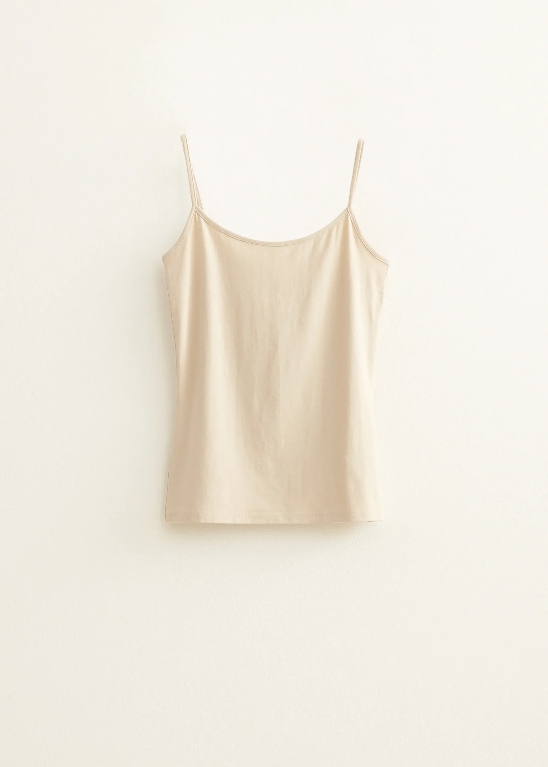 Clearance Cotton Club Singlet met spaghettibandjes zand