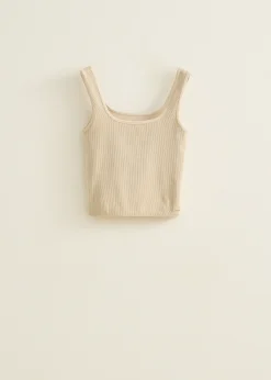 Discount Cotton Club Singlet met verwassen look lichtzand