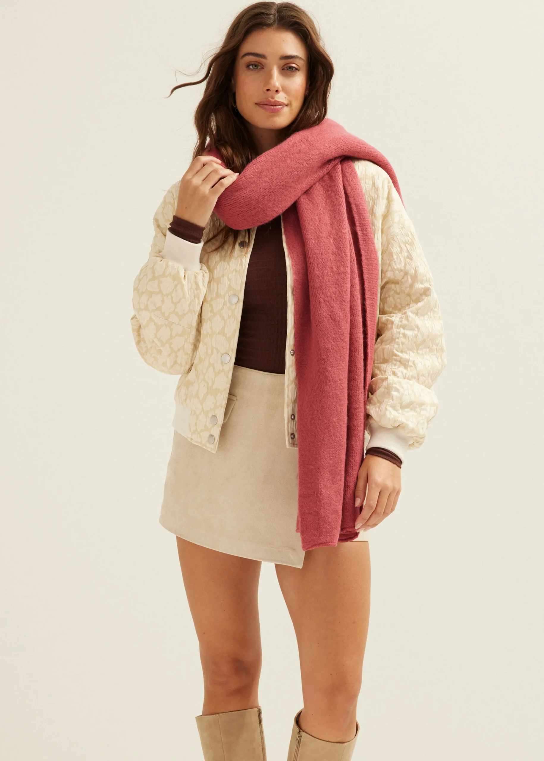Online Cotton Club Sjaal basic mauve