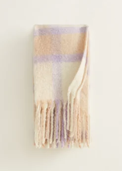 Outlet Cotton Club Sjaal met geruiten print lichtlila