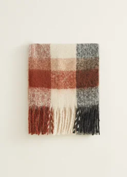 Clearance Cotton Club Sjaal met ruit print bruin