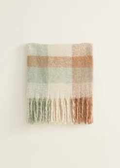 New Cotton Club Sjaal met ruit print coolmint