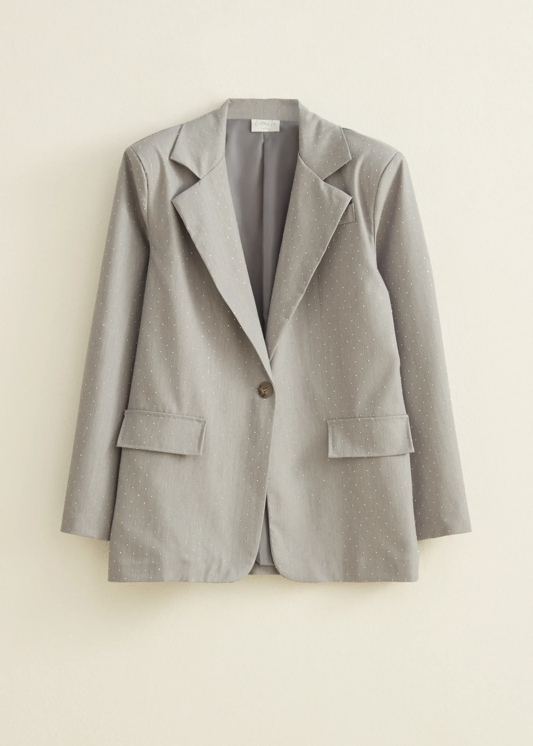 Fashion Cotton Club Strass blazer grijs,lichtmelee
