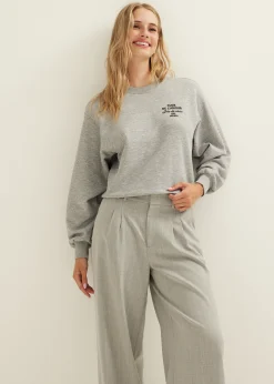 Hot Cotton Club Sweater club l'amour grijsgemêleerd