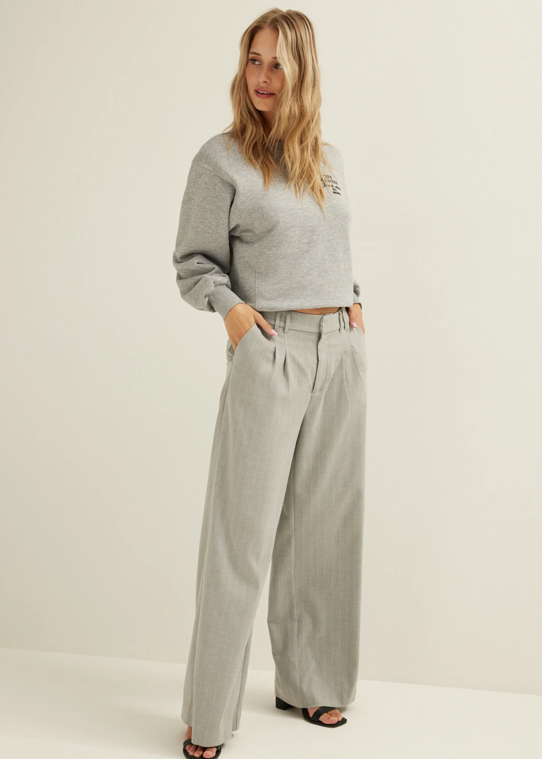 Hot Cotton Club Sweater club l'amour grijsgemêleerd