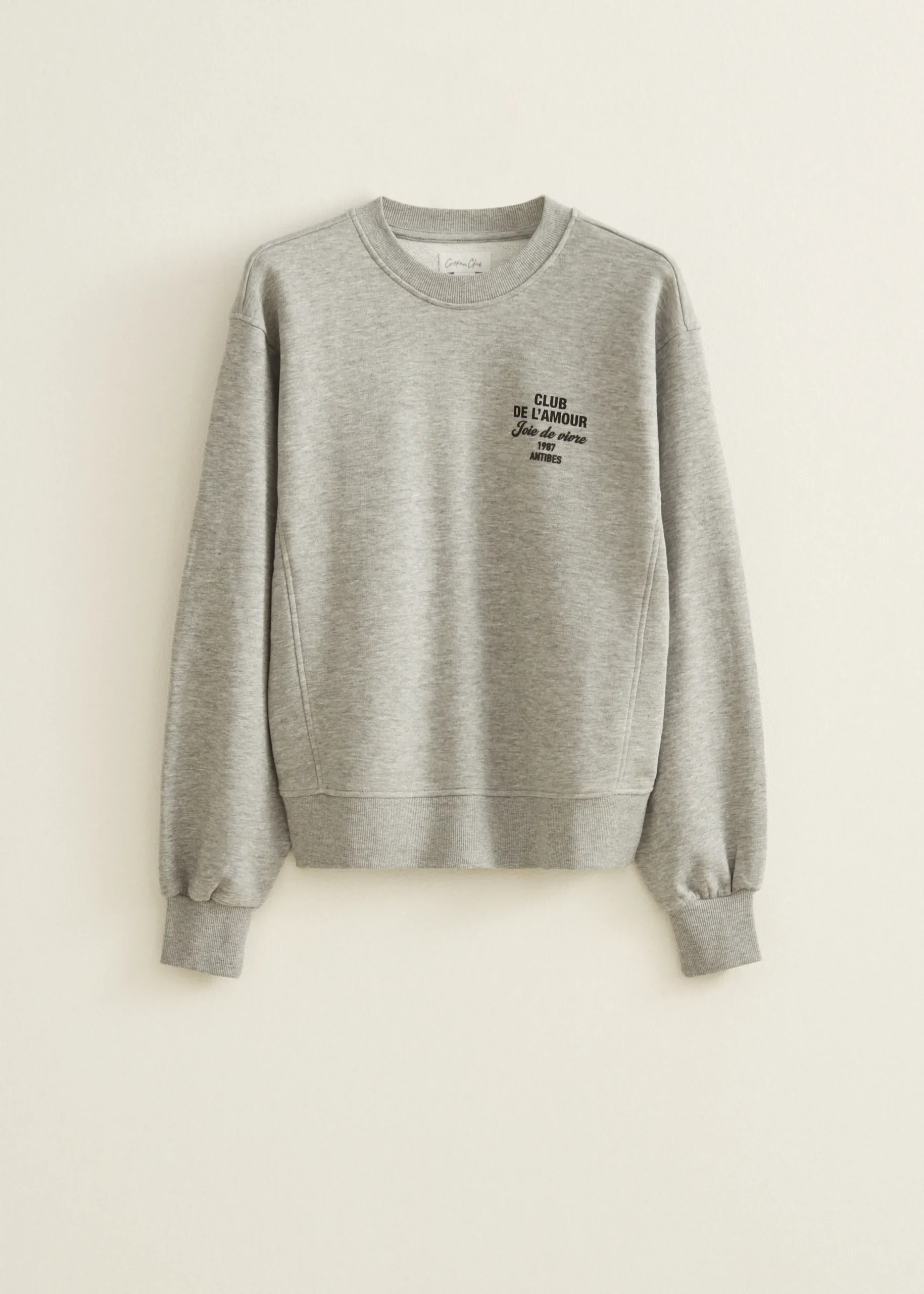 Hot Cotton Club Sweater club l'amour grijsgemêleerd