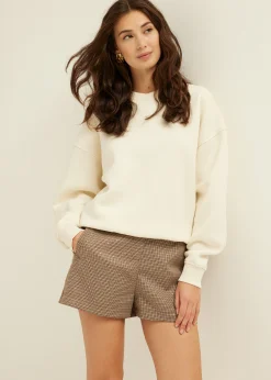 Fashion Cotton Club Sweater met backprint ecru