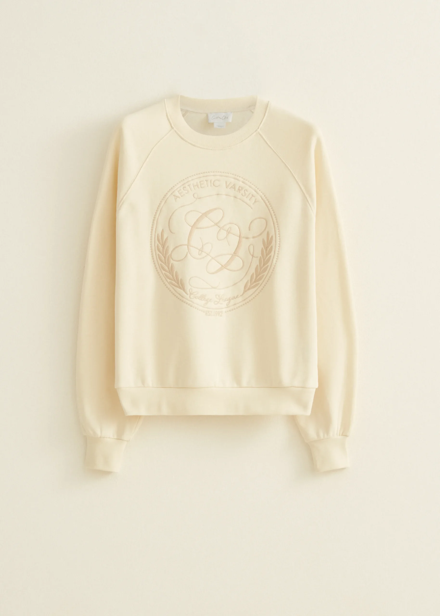 Best Cotton Club Sweater met borduurwerk ecru