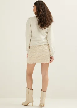 Best Cotton Club Sweater met lurex ecru
