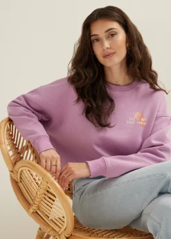 Best Cotton Club Sweater met print lila,midden