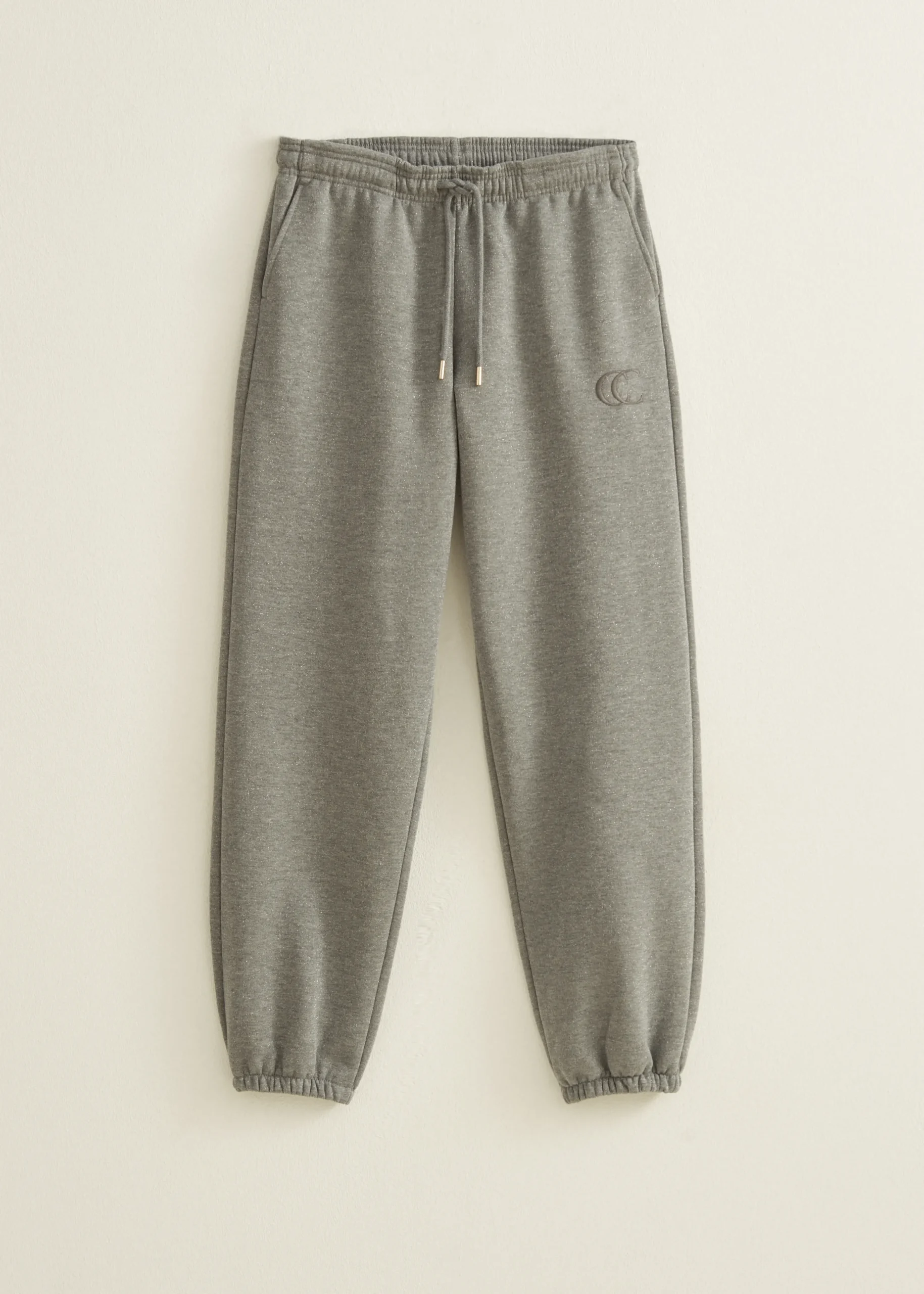 New Cotton Club Sweatpants met glitter middengrijsgemêleerd