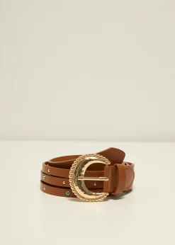 Fashion Cotton Club Taille riem met steentjes cognac