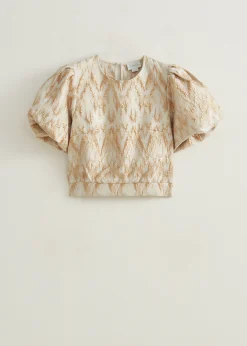 Best Cotton Club Top jacquard middenzand