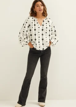 Clearance Cotton Club Top met borduurwerk ecru