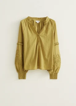 Best Cotton Club Top met borduurwerk groen