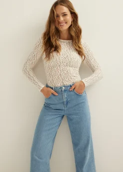 Discount Cotton Club Top met kant ecru