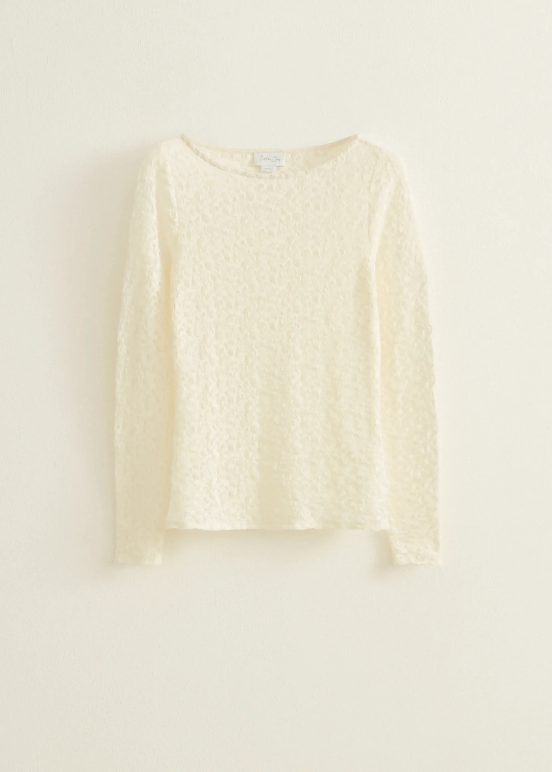 Discount Cotton Club Top met kant ecru