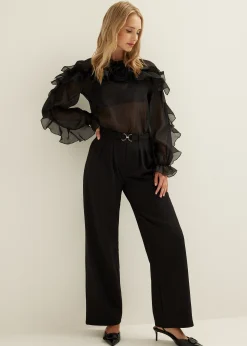Best Cotton Club Top met ruffles zwart