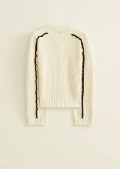 Online Cotton Club Trui met contrast detail ecru