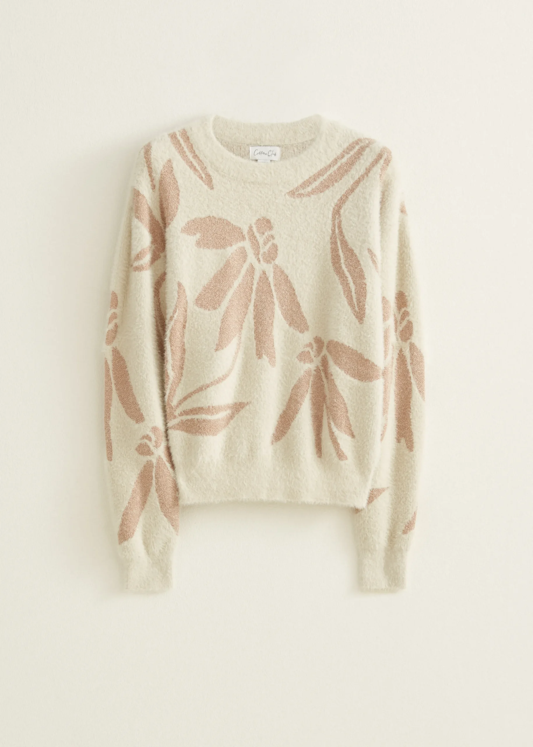 Hot Cotton Club Trui met jacquard bloemen kit