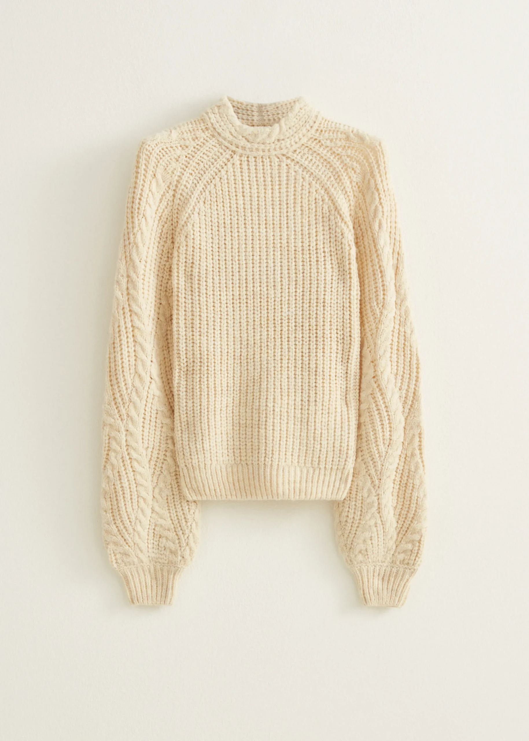 Sale Cotton Club trui met kabel detail lichtzand
