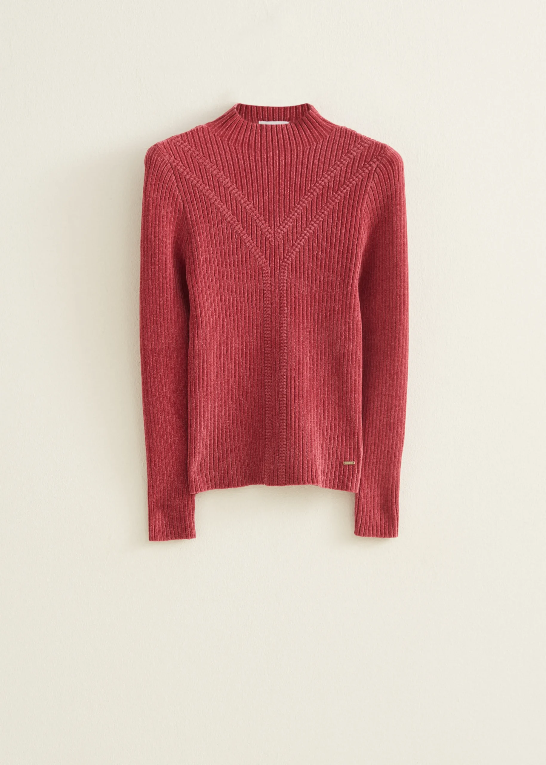 Online Cotton Club Trui met kabelpatroon mauve