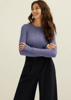 Best Cotton Club Trui met structuur lavendel,donker