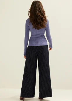 Best Cotton Club Trui met structuur lavendel,donker