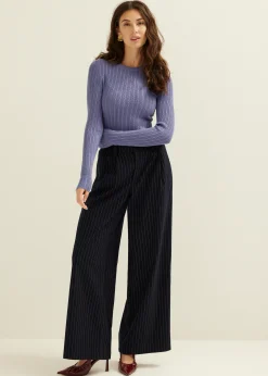 Best Cotton Club Trui met structuur lavendel,donker