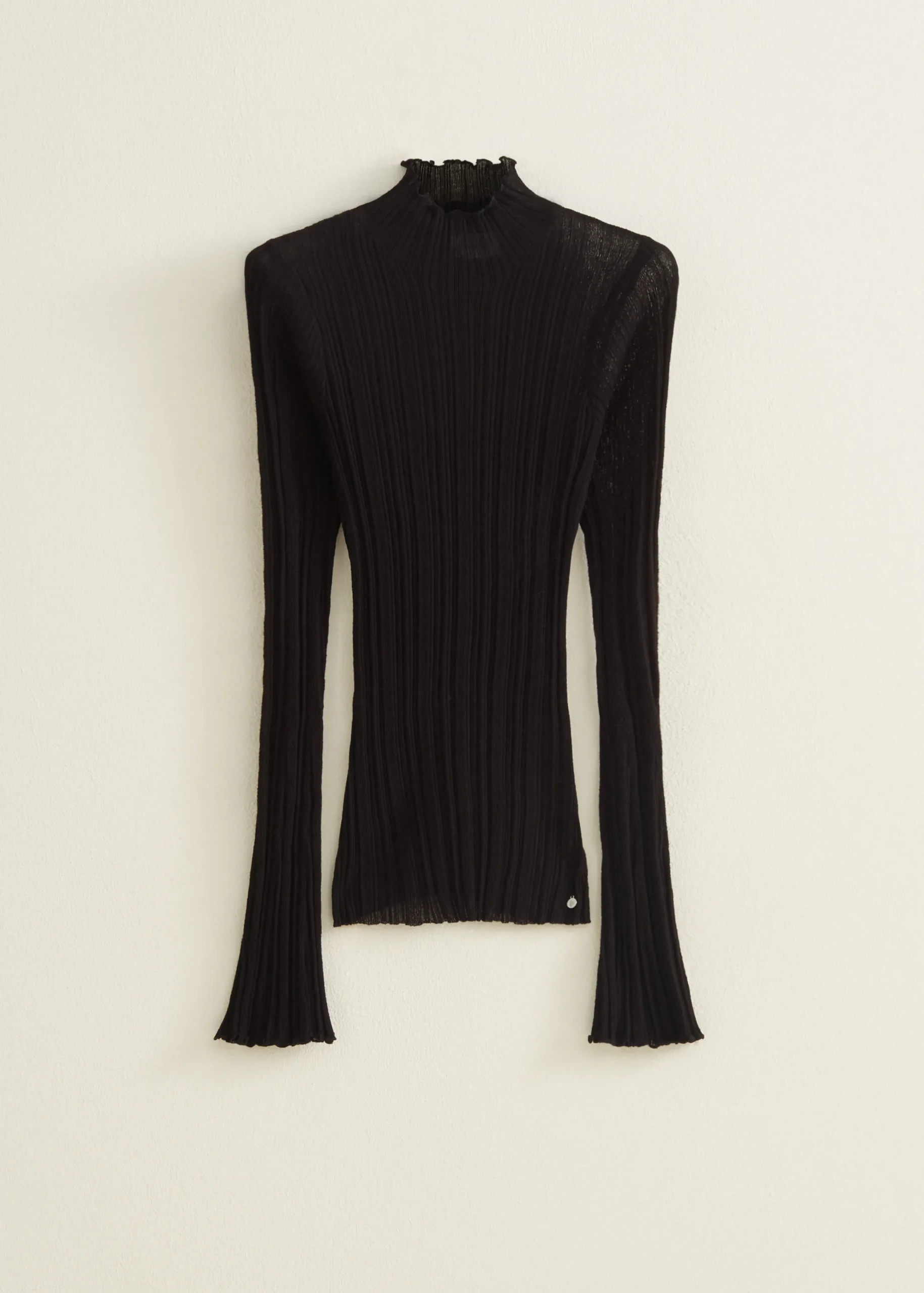 Discount Cotton Club Trui met trompet mouwen zwart