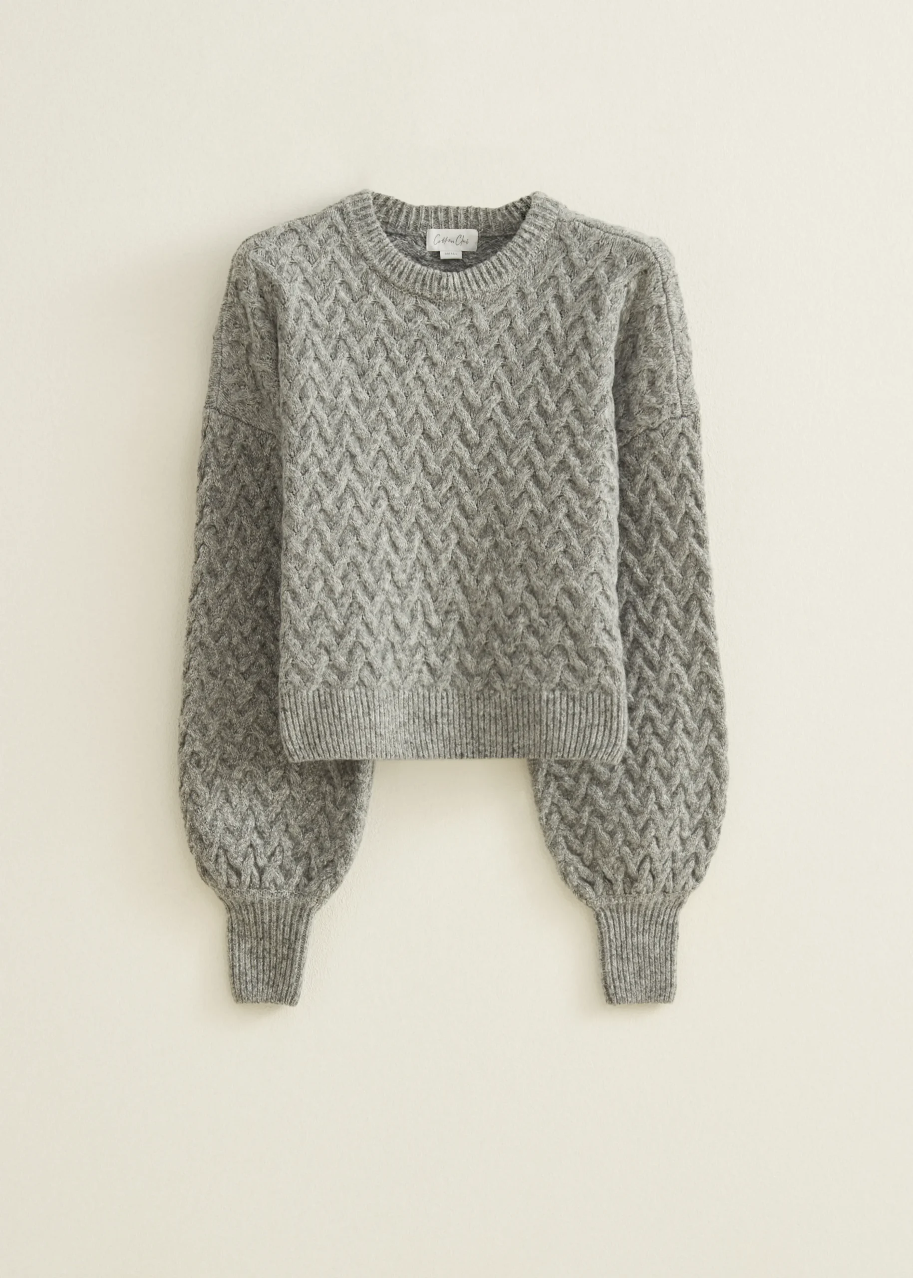 Outlet Cotton Club Trui met zigzag patroon middengrijsgemêleerd