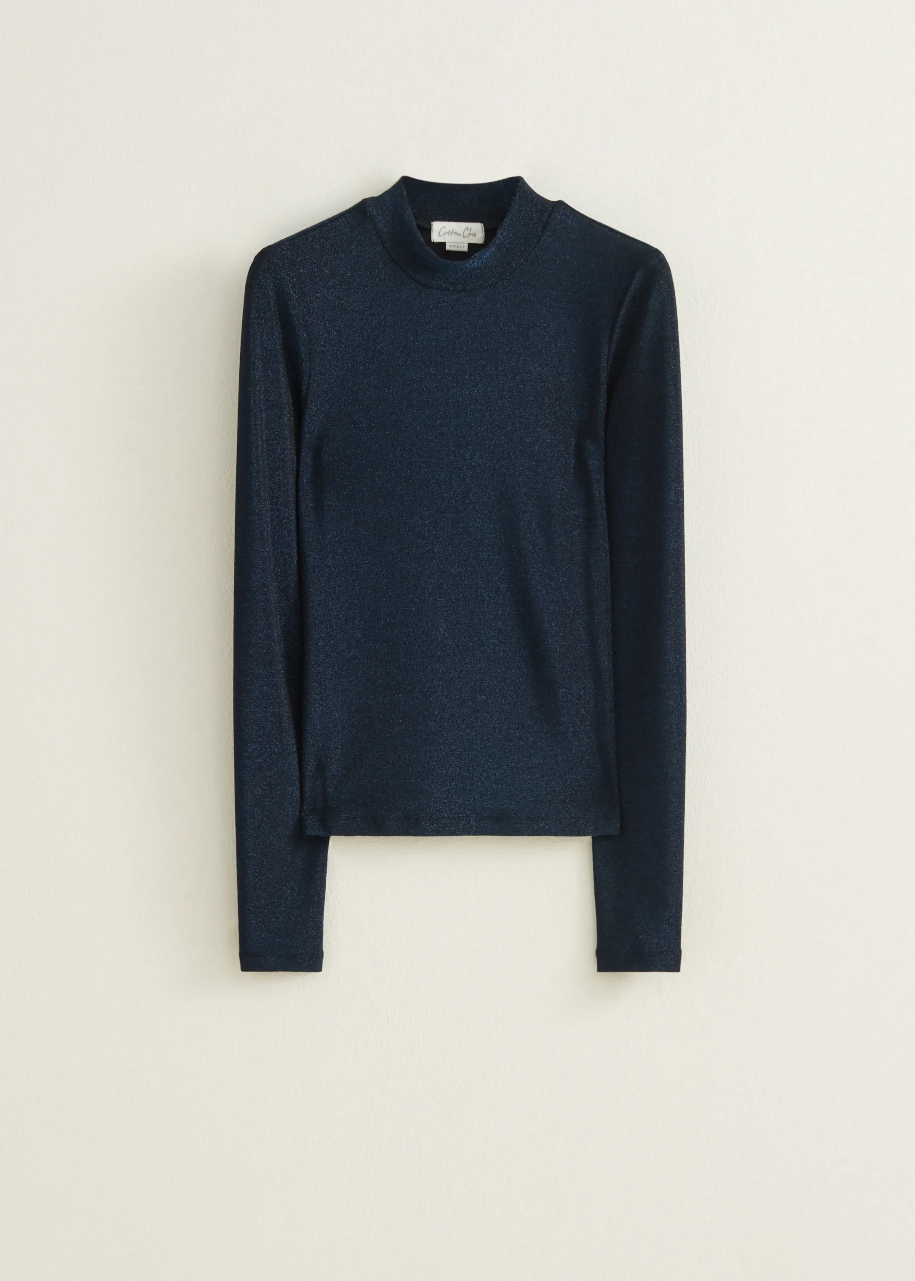 Best Cotton Club T-shirt lange mouw met lurex indigo