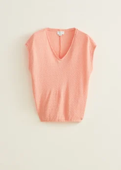 Fashion Cotton Club T-shirt met ajour details nude