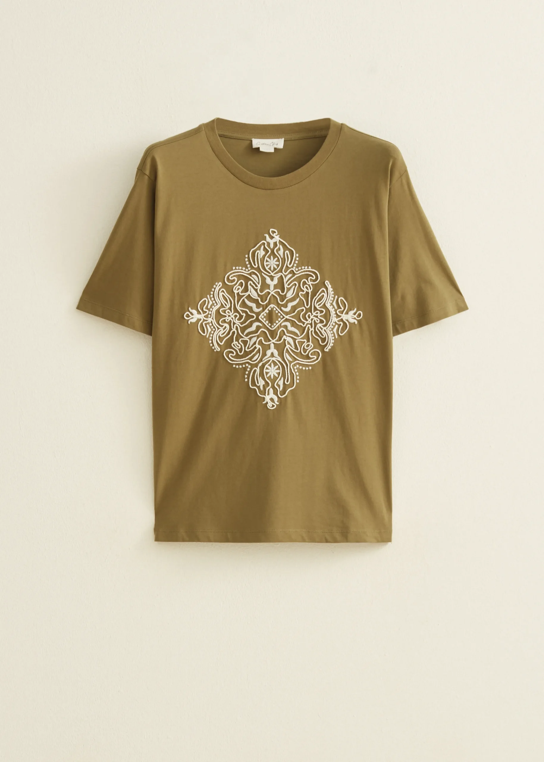 Best Cotton Club T-shirt met borduurwerk groen,army