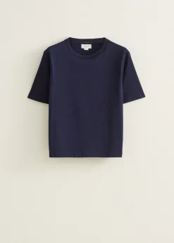 Online Cotton Club T-shirt met borduurwerk donkerblauw