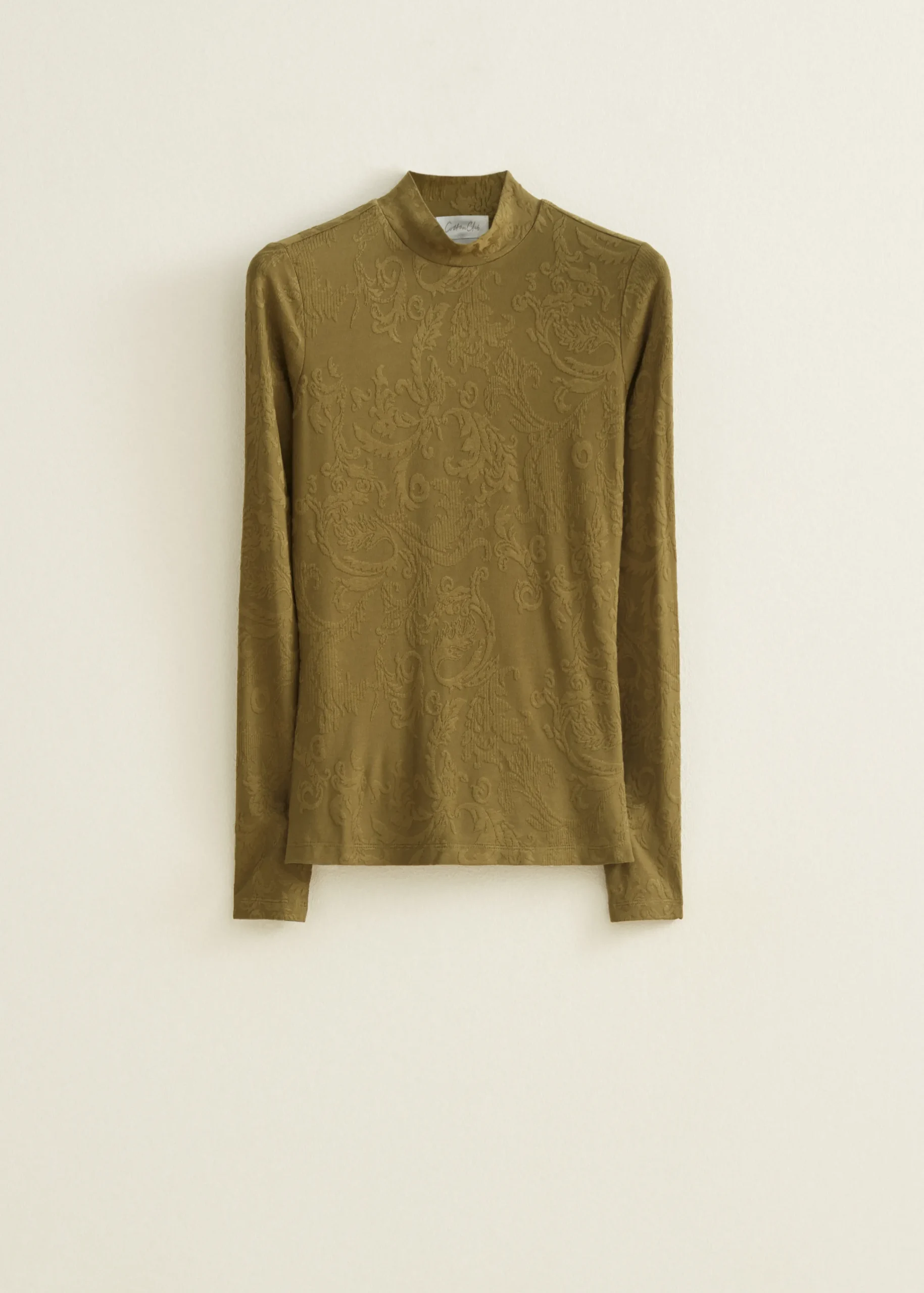 Best Cotton Club T-shirt met col groen,army