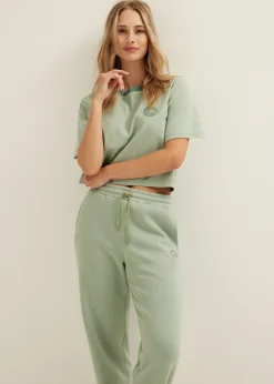 Online Cotton Club T-shirt met contrast details mint