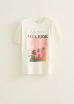 Best Cotton Club T-shirt met fotoprint montery wit,off-white