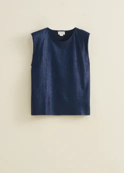 Sale Cotton Club T-shirt met glans effect indigo